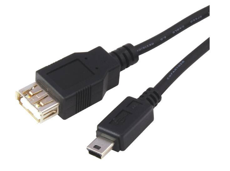 

Шнур гнездо USB тип А -штекер mini USB 5pin тип В, 1,5метра