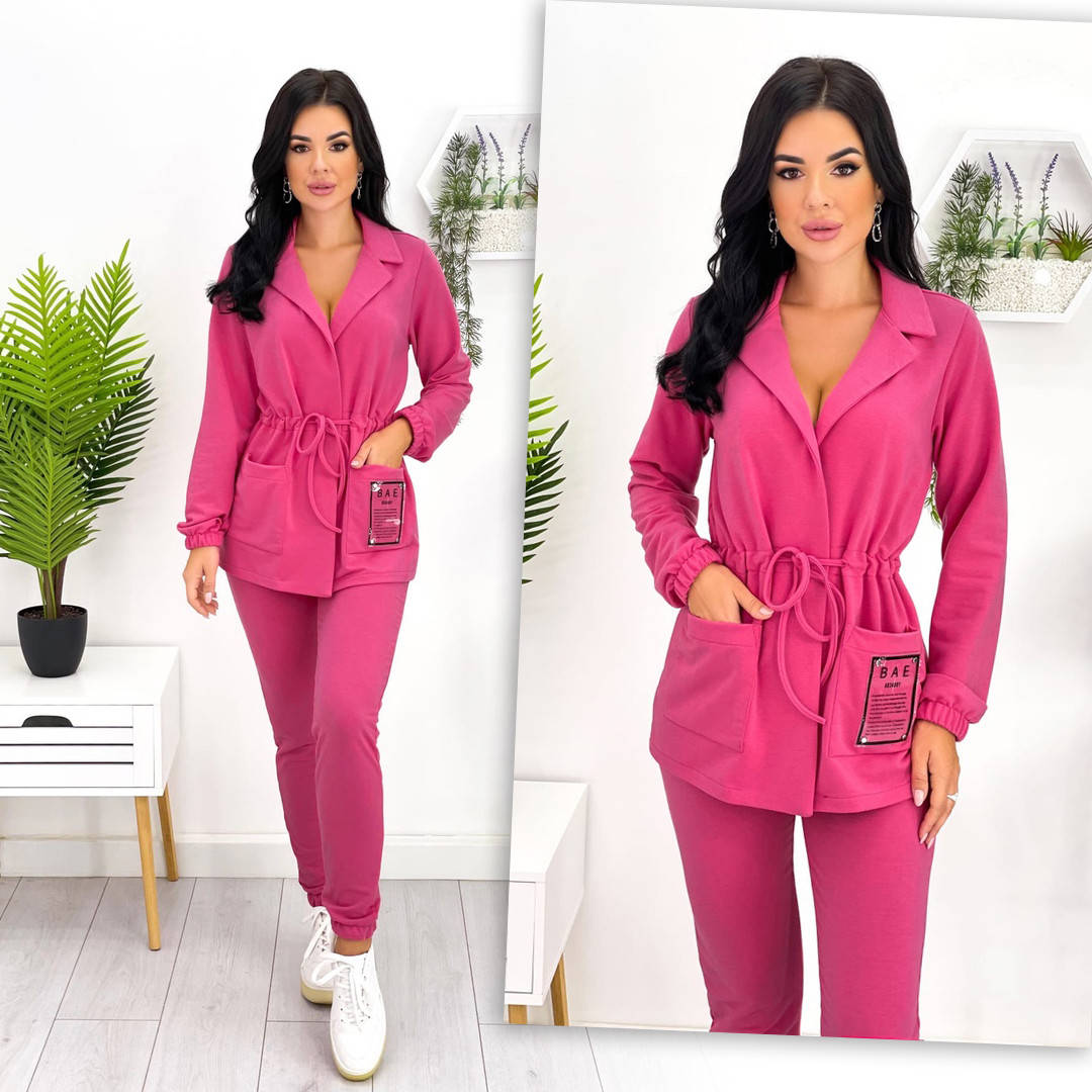 

Малиновый женский костюм в спортивном стиле 50-701-1