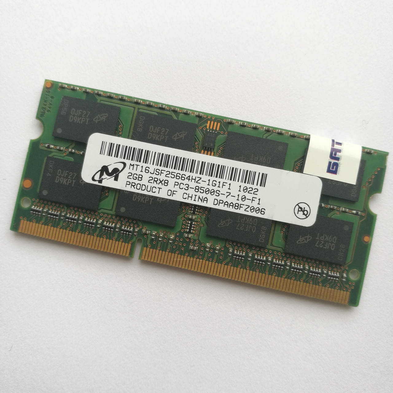 

Оперативная память для ноутбука Micron SODIMM DDR3 2Gb 1066MHz 8500s 2R8 CL7 (MT16JSF25664HZ-1G1F1) Б/У