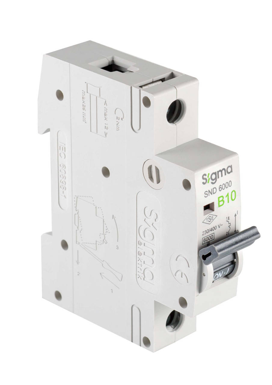 

Автоматический выключатель SIGMA 6кА, 1Р, 50А "С" (6SM150C)