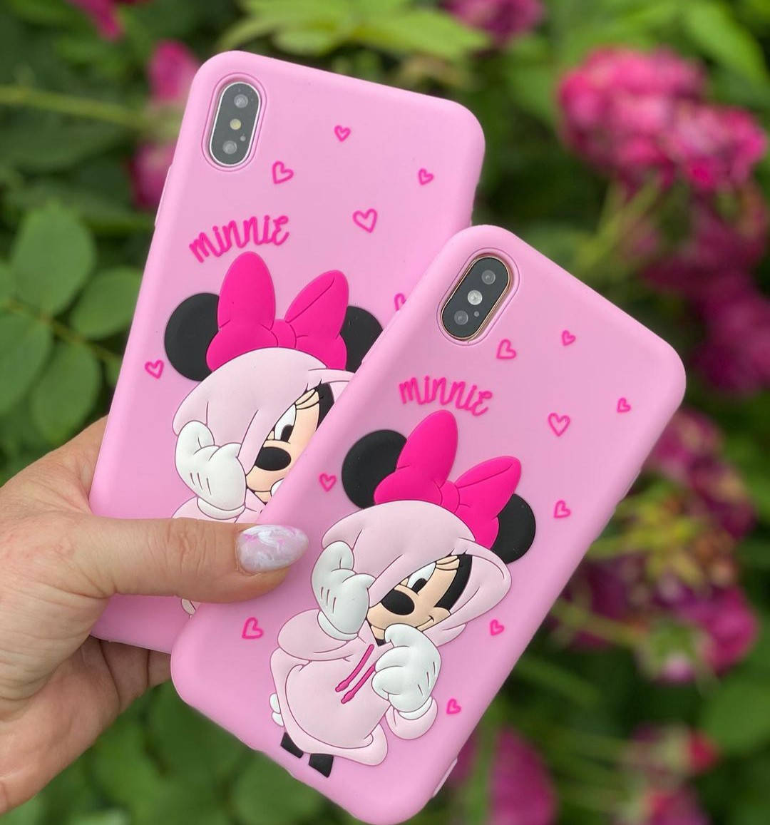 

Чехол 3D для iPhone Х Микки Маус Минни силиконовый розовый