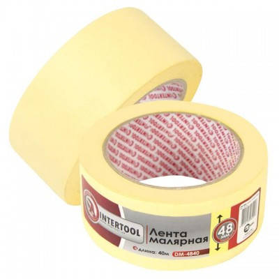 

Лента малярная 48мм, 40м, желтая INTERTOOL DM-4840