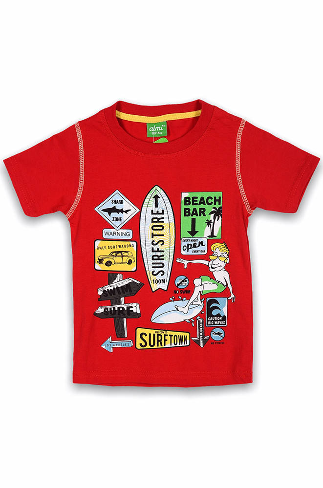 

Футболка детская красная almi 130157M