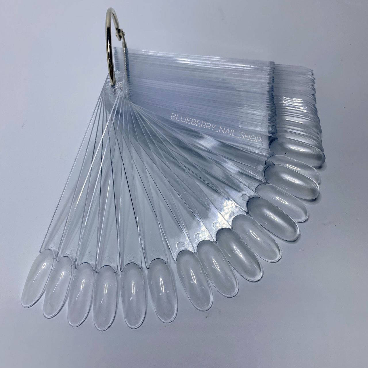 

Типсы-веер на кольце миндалевидные прозрачные, 50шт