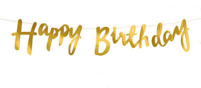 

Гірлянда прописна "Happy Birthday". Колір: Золото. Довжина 1,5м.