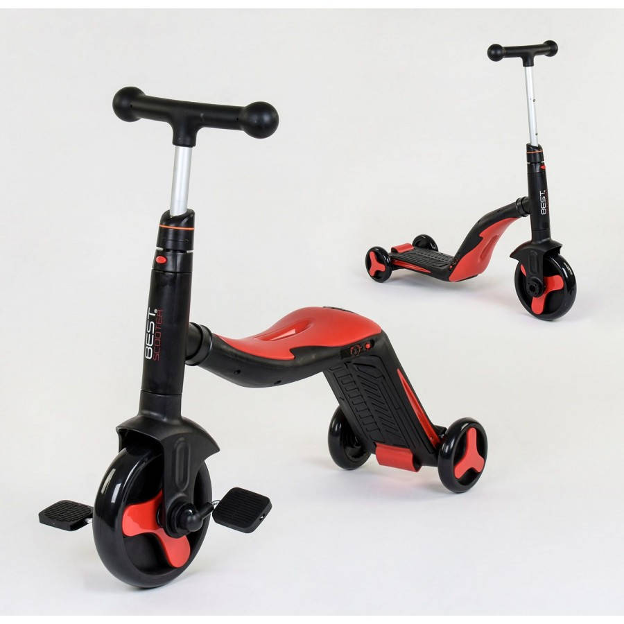 

Детский самокат-беговел Scooter JT 3в1 Красный