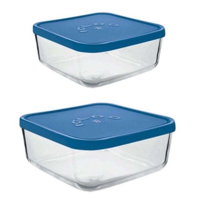 

Набор Судков для еды стеклянный квадратный Igloo Quadro Borgonovo 2 шт., Прозрачный