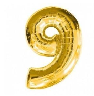 

Фольгированная цифра "9", ЗОЛОТО - 70 см (32 дюйма)