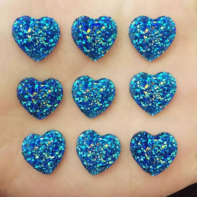 

Кабошон сердечко, 14 мм, акрил. Голубой