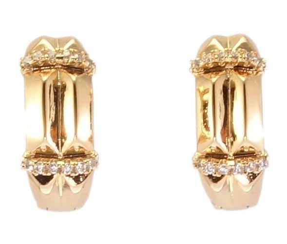 

Серьги Xuping Позолота 18K колечки "Декоративный орнамент с дорожками циркония"