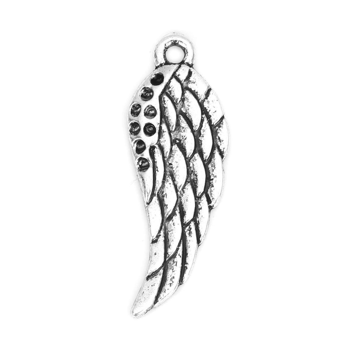 

Подвеска Крыло ангела, Цинковый сплав, Античное серебро, Под стразы ss4, 31 мм x 9 мм