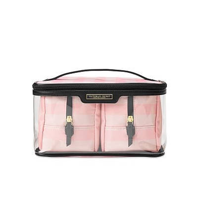 

Набор Косметичек Victoria's Secret Getaway Glam Bag, 3 в 1 в розовую полоску, Розовый