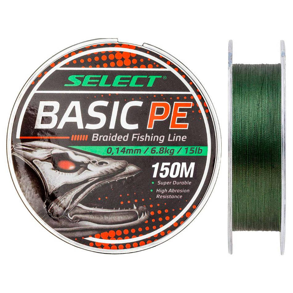 

Шнур Select Basic PE 150m (темн-зел.) 0.18mm 22lb/9.9kg, Темно-зеленый