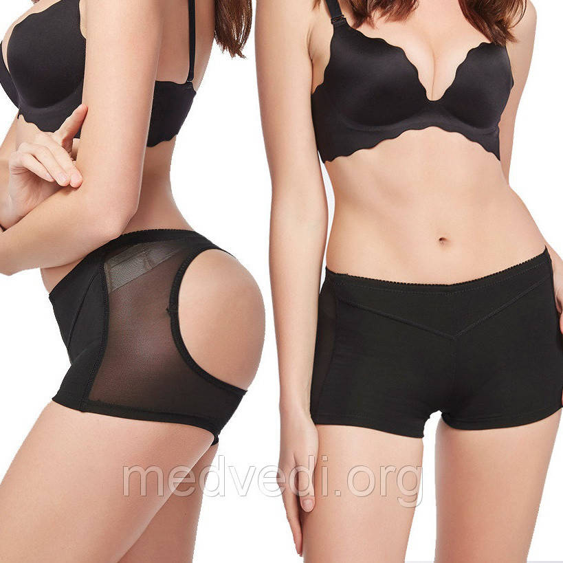 

Черное нижнее белье для коррекции фигуры, трусы шорты пуш ап, для увеличения ягодиц, размер XL