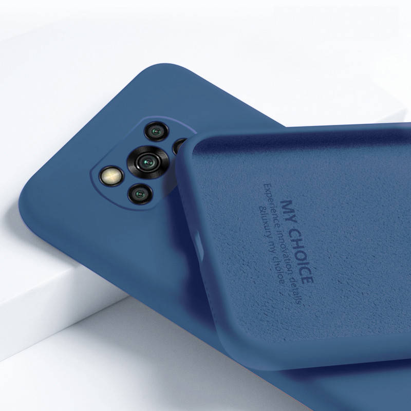 

Силиконовый чехол для Xiaomi Poco X3 NFC Синий микрофибра soft touch