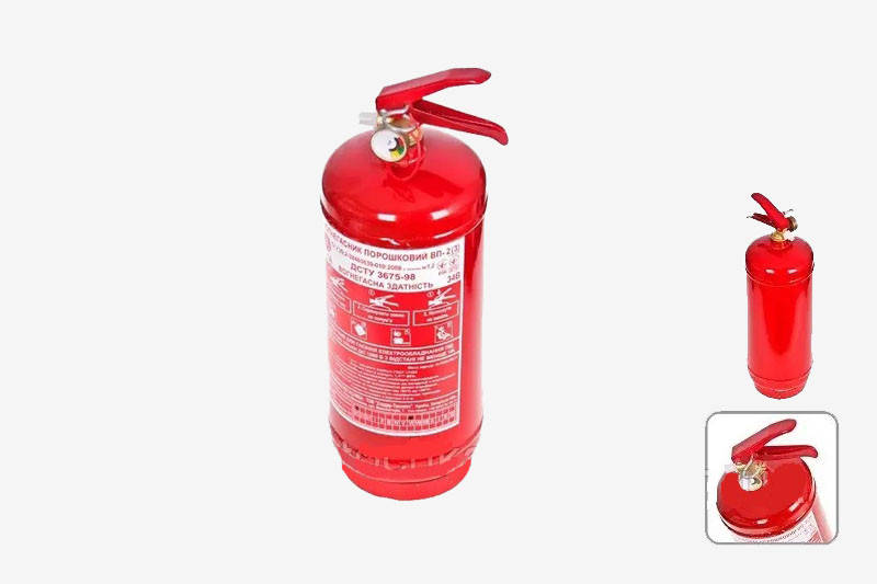 

Огнетушитель порошковый 2кг ОП-2 (ВП-2) с манометром /порошковий вогнегасник/