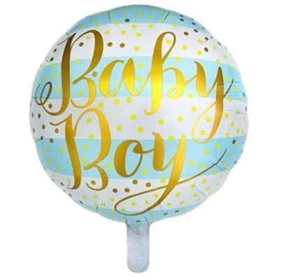 

Фольгированный шарик КНР 18" (45 см) Круг baby boy на голубом фоне, Разные цвета