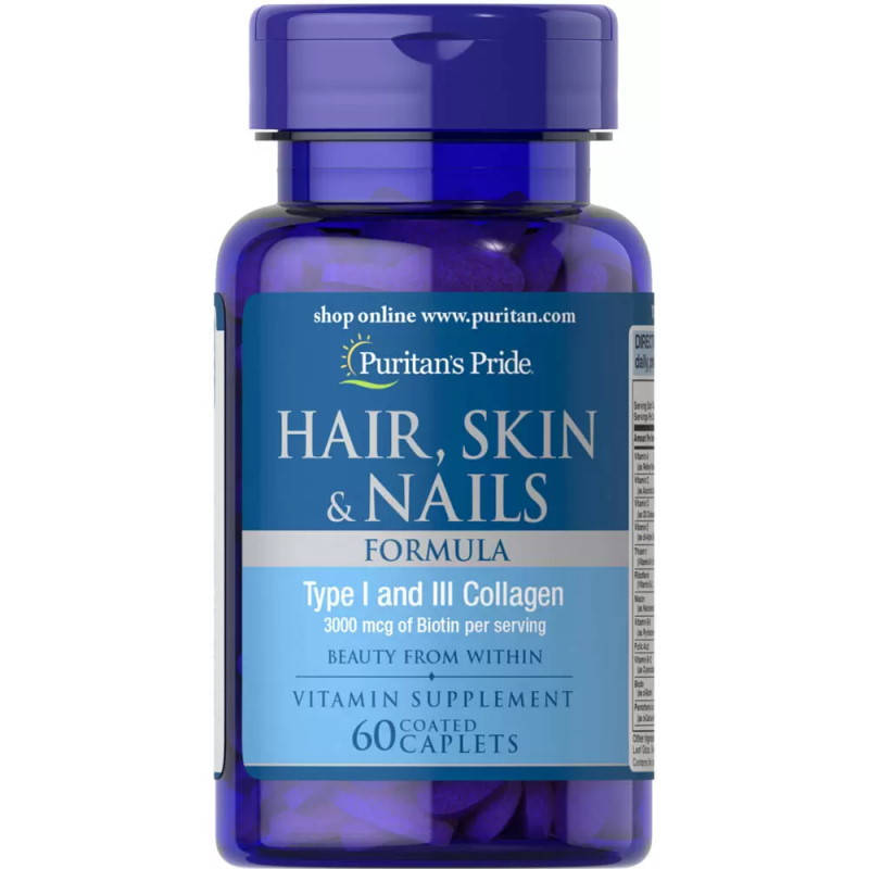 

Витамины и минералы Puritan's Pride Hair Skin and Nails Formula, 60 каплет