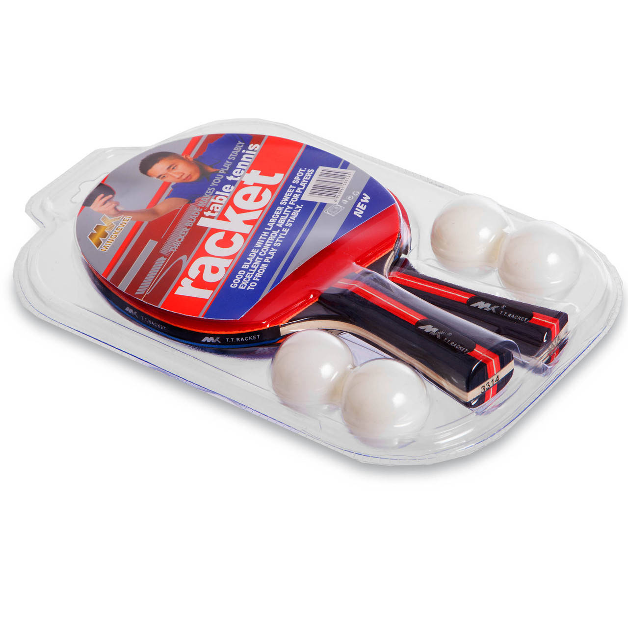 

Набор для настольного тенниса 2 ракетки, 4 мяча MINGKEWEI MT-3314