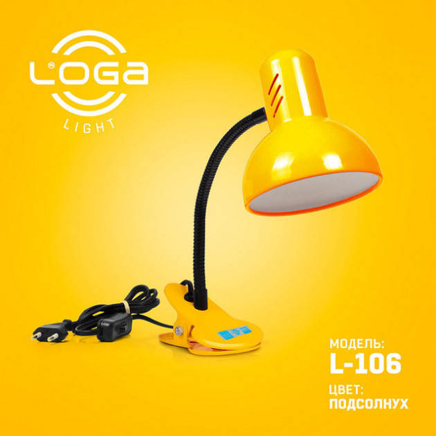 

Настольная лампа с прищепкой ТМ LOGA Light L-106 "Подсолнух", Желтый