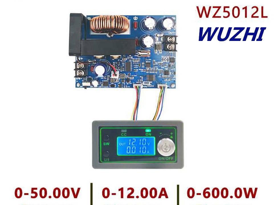 

WUZHI WZ5012L 0-50V 0-12A 600Вт Лабораторный Понижающий блок модуль питания с цифровым управлением