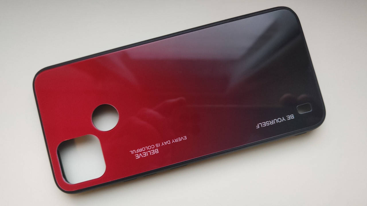 

Чехол градиент стеклянный для Realme C21Y Realme C25Y, Красный
