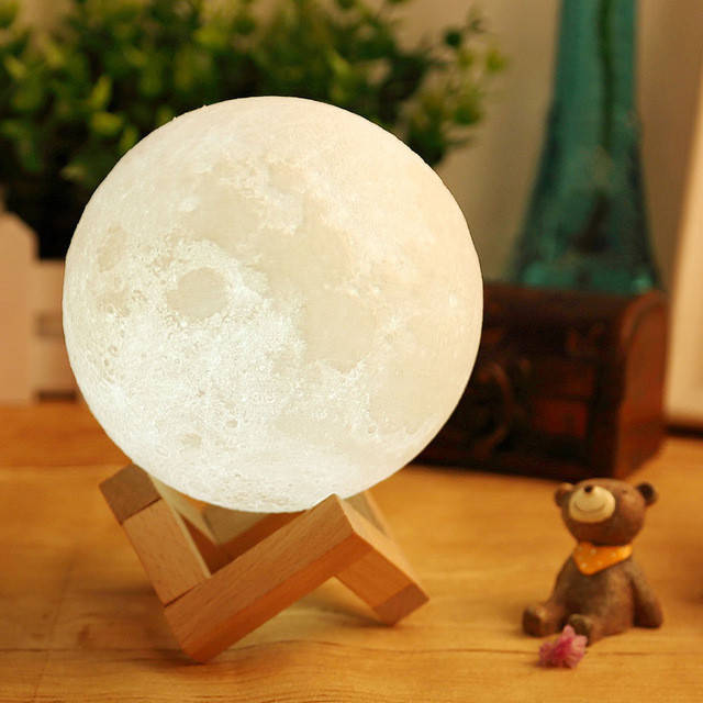 

Лампа луна 3D Moon Lamp Настольный светильник луна на сенсорном управлении, Черный