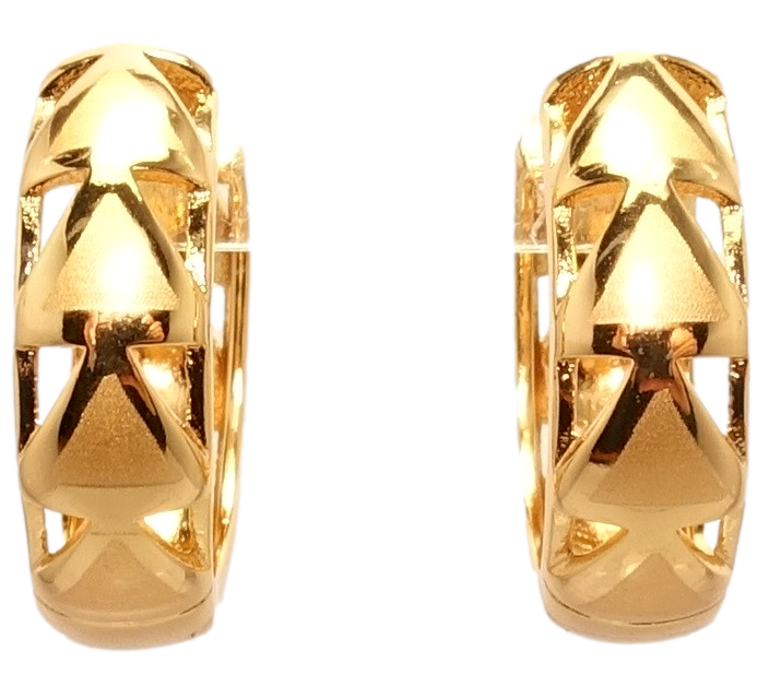 

Серьги Xuping Позолота 18K колечки "Узор елочка с напылением"