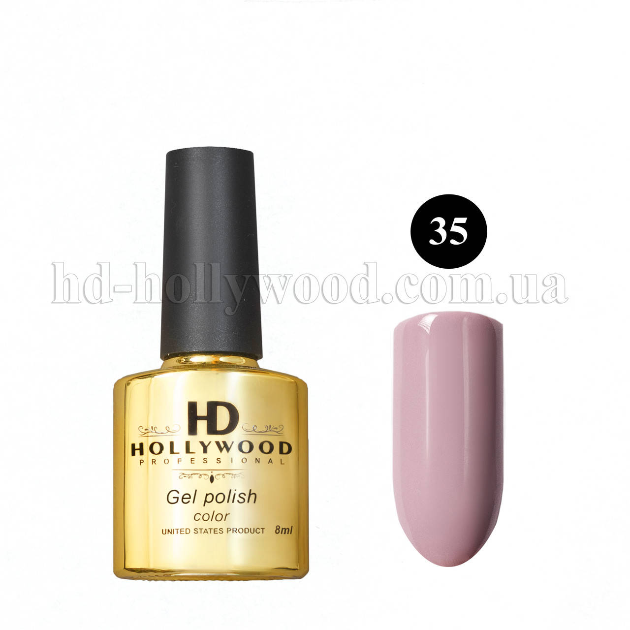 

Гель лак 35 Серо-Розовый Пастельный Нюд HD Hollywood 8 ml