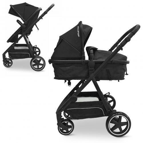 

Универсальная коляска 2 в 1 El Camino ME 1069 Alliance DENIM DARK GRAY, черно-серая