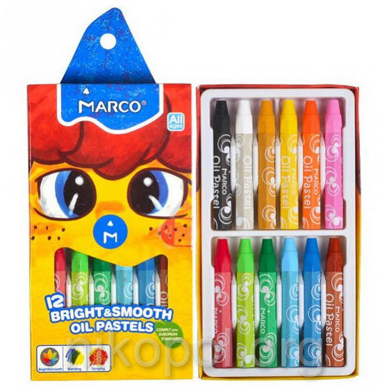 

Пастель масляная MARCO 1100ОР-12СВ, 12 цветов, Разные цвета