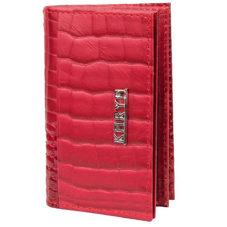 

Обложка для авто+кредитница красный кроко лак Karya арт. 056-507