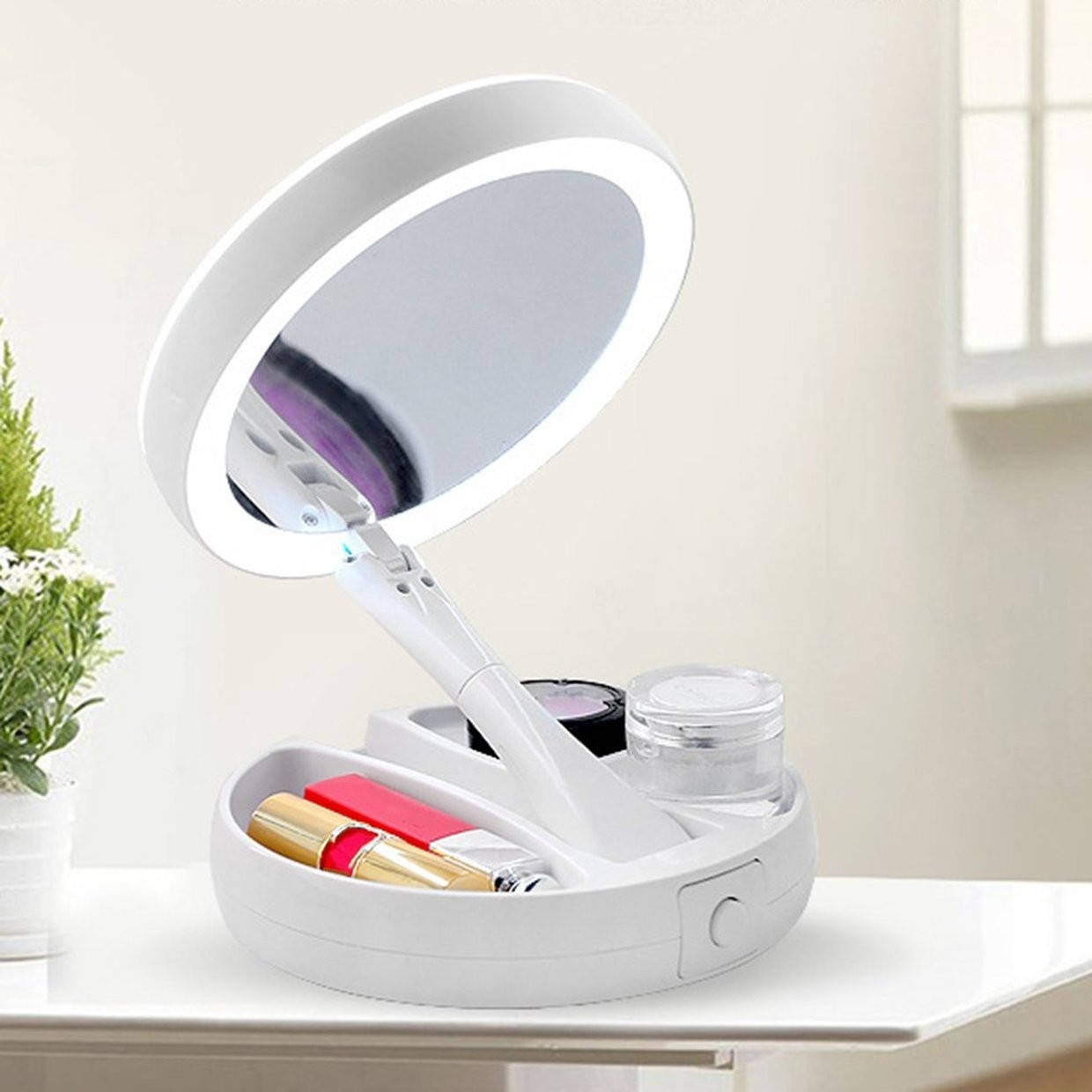 

Косметическое зеркало с LED подсветкой W-12, Белый