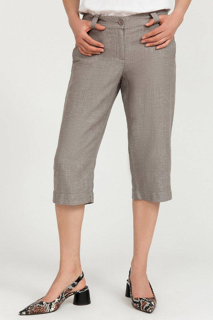 

Укороченные летние брюки женские Finn Flare S20-11034-602 светло-коричневые, Коричневый