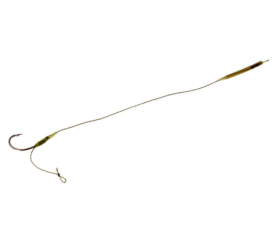 

Поводок с крючком c лентяйкой Carp Pro KS №2, Зелёный