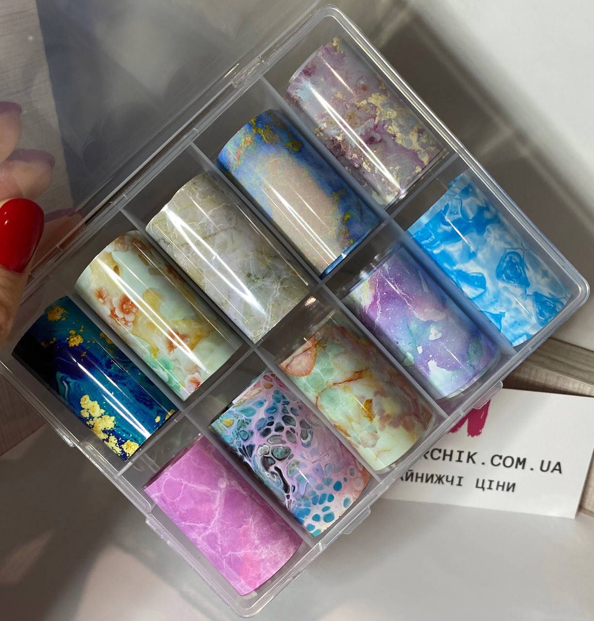 

Набор широкой фольги для дизайна ногтей 50 см, 10 шт