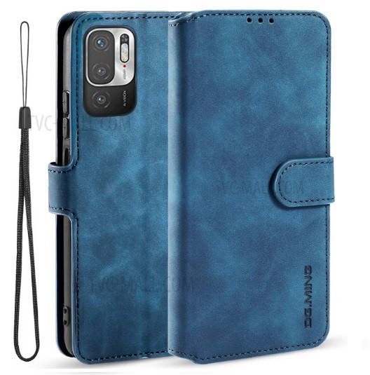 

Чехол книжка Софт Тач для Xiaomi Redmi Note 10 5G синий бумажник ремешок на руку