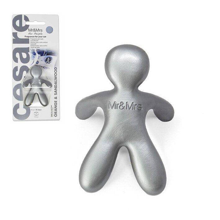 

Ароматизатор в машину человечек Mr&Mrs CESARE BLISTER Orange & Sandal Wood - Silver