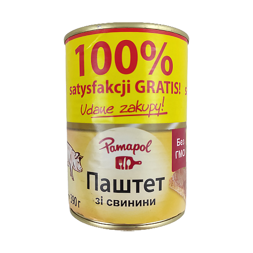 

Паштет свиной Papamol 100% 390г