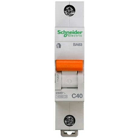 

Автоматический выключатель Schneider Electric Домовой 1P 40А (C) 4.5кА