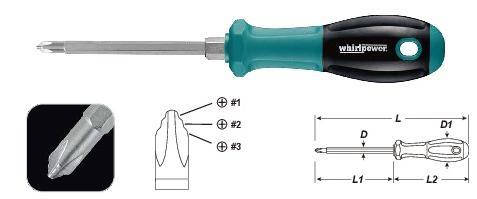 

Whirlpower Викрутка універсальна PH1,2,3*100мм(3 в 1)