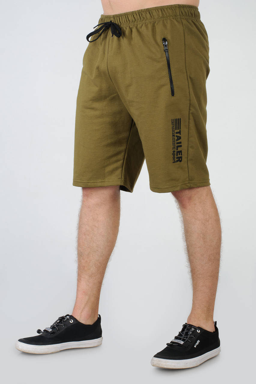 

Мужские спортивные трикотажные шорты Tailer длина 48 см. 50, хаки