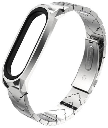 

Металлический ремешок браслет Mijobs V-style для Xiaomi Mi Band 4/5 серебро!
