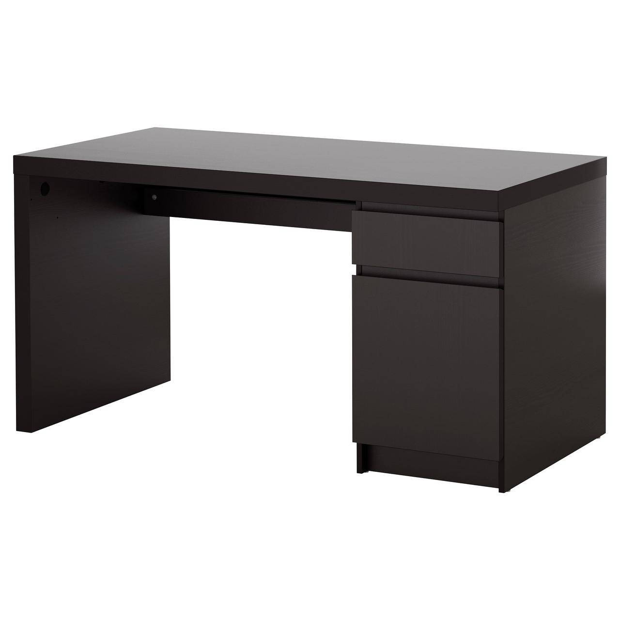 

IKEA MALM (002.141.57) Письменный стол, черно-коричневый, Белый
