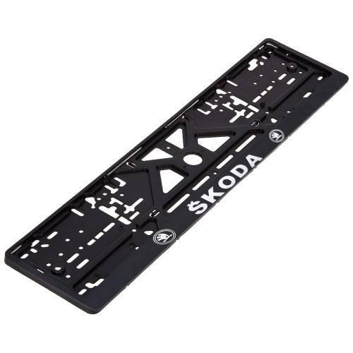 

Рамка номера SKODA Шкода пластик с хром. рельефной надписью