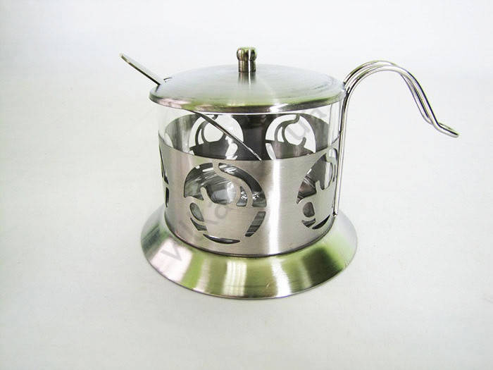 

Сахарница S-06 стекло с металлом h 7,5 cm d 8,5 cm