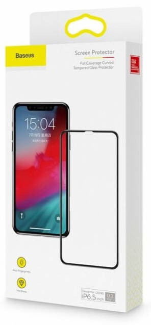 

Защитное стекло Baseus для iPhone XR черное, Черный