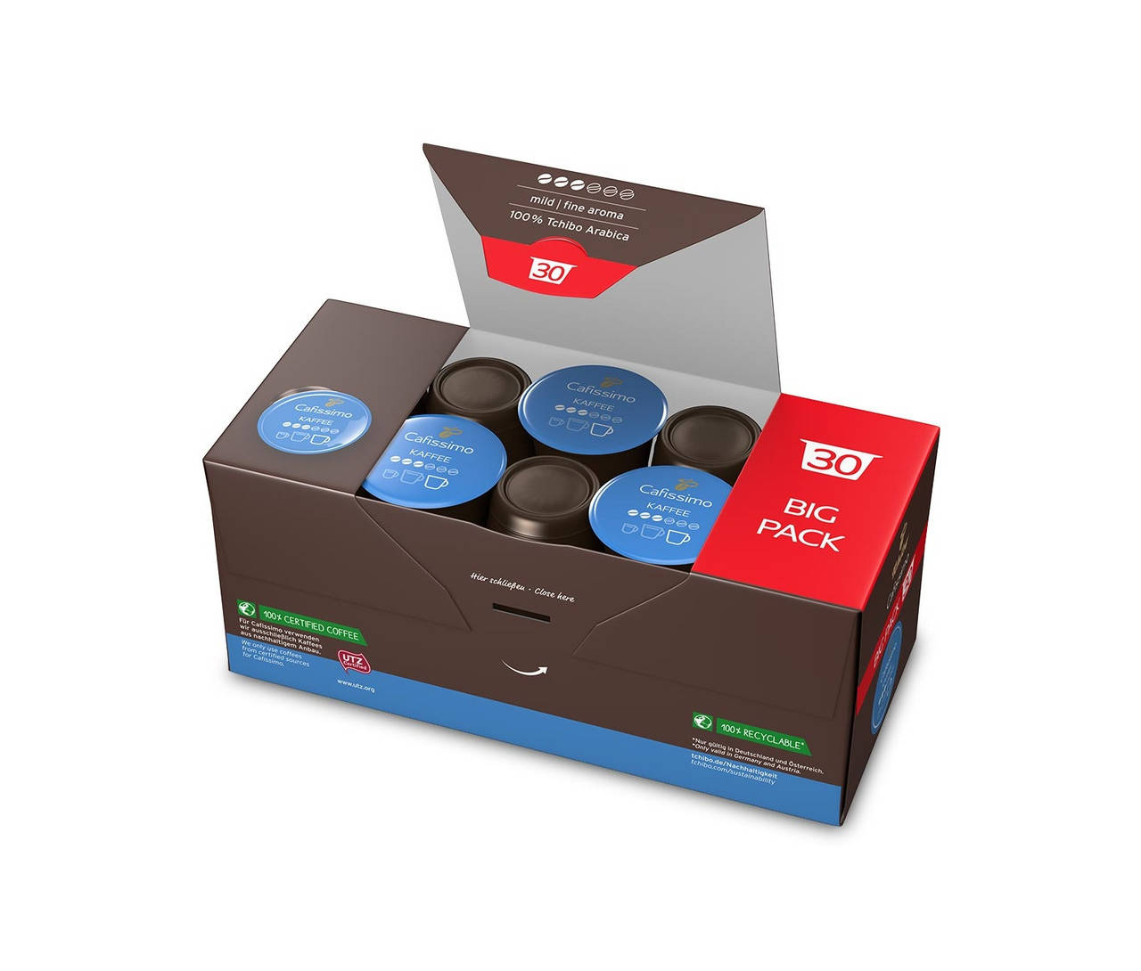

Кофе в капсулах - Caffitaly Tchibo Cafissimo Caffee Mild (коробочка 30 капсул)