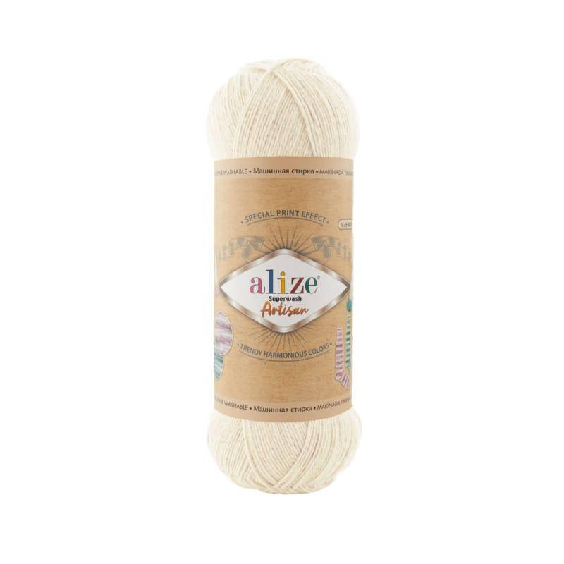 

Alize Superwash Artisan - 01 молочный