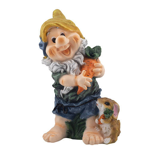 

Садовая фигура Гном с кроликом и морковью (полистоун) G0148(P)